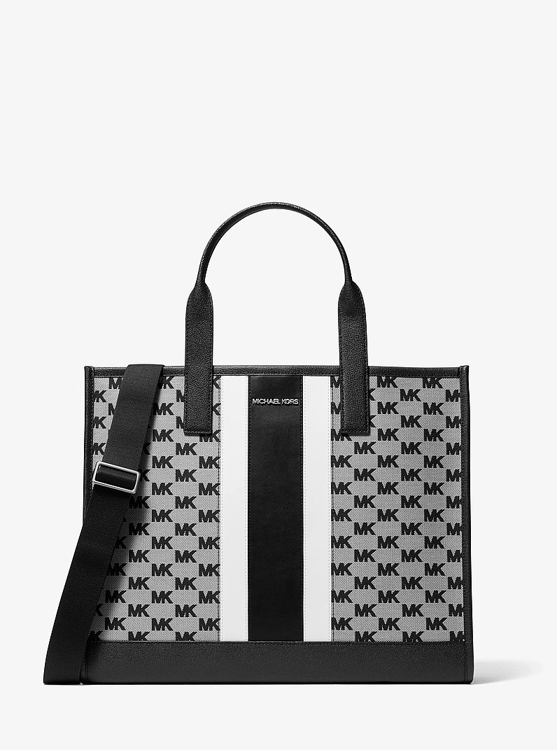 Sac fourre-tout Cooper en jacquard &agrave; logo in NOIR | Michael Kors