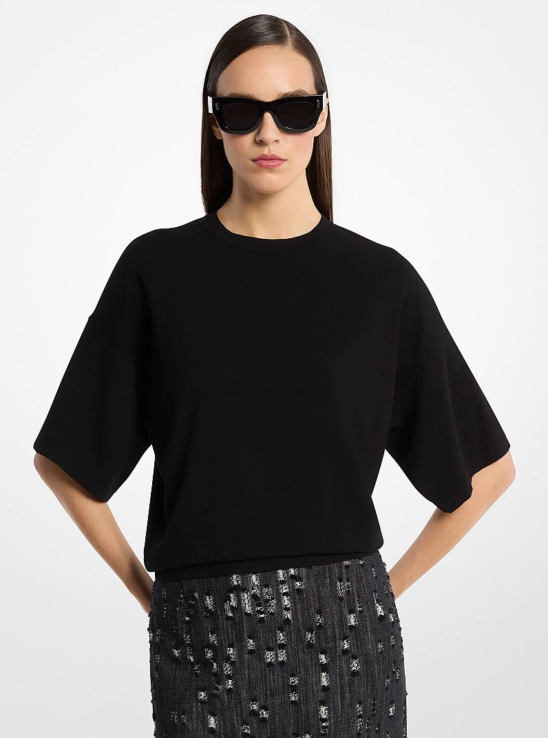 Camiseta Shaun de viscosa el&aacute;stica in NEGRO | Michael Kors