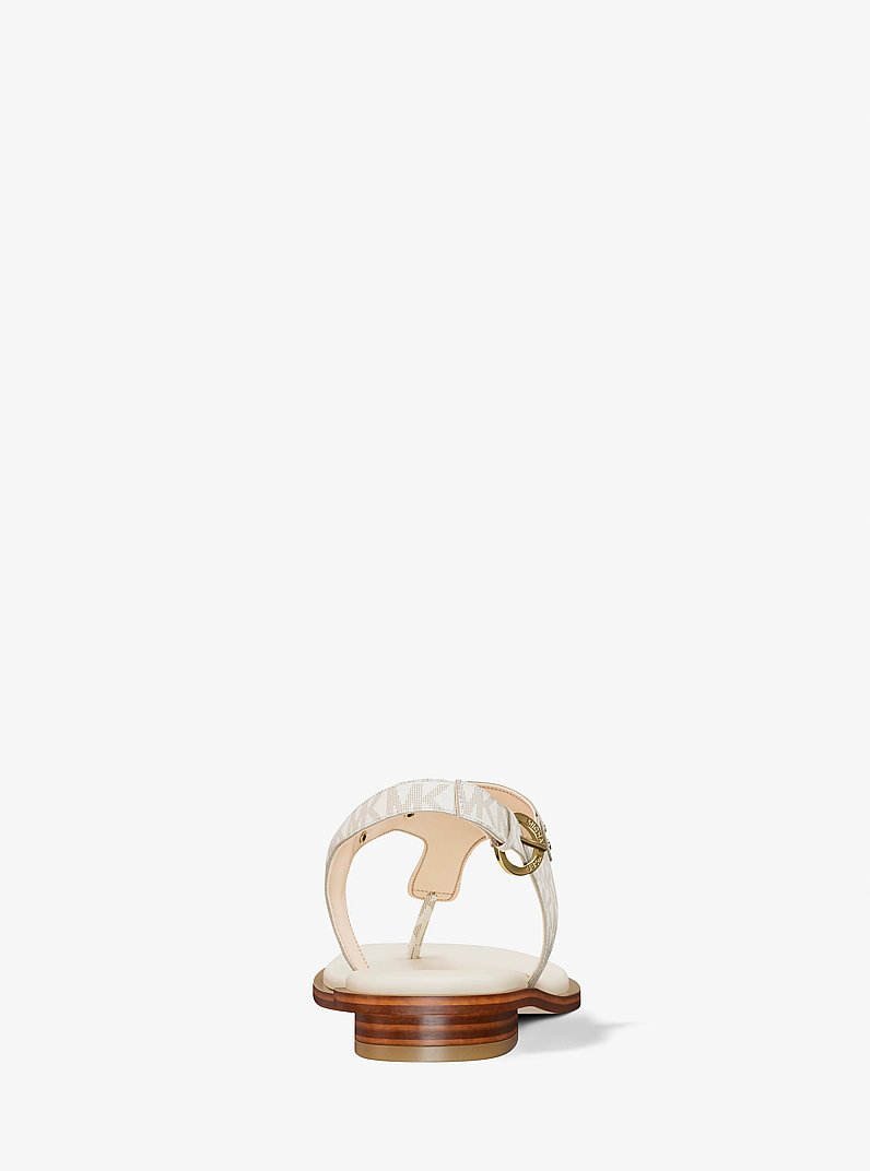 Signature Logo Plate Sandal in VANILLA | Michael Kors