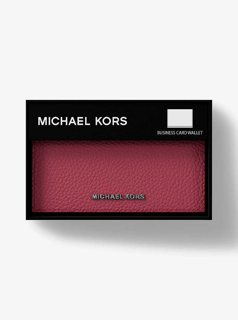 Hudson Pebbled Leather Card Case in MULBERRY | Michael Kors