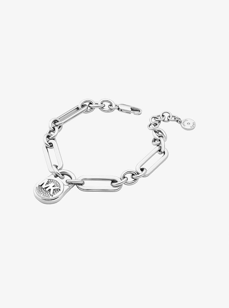 Bracelet &agrave; cadenas et &agrave; pav&eacute; in ARGENT | Michael Kors