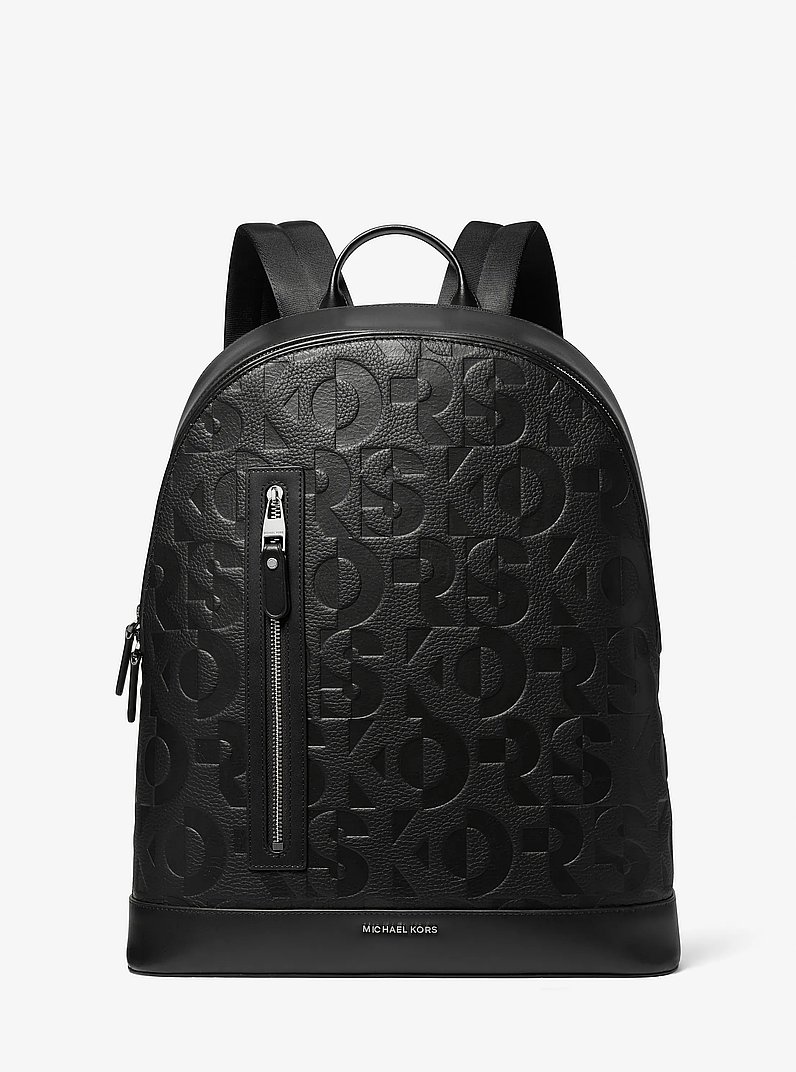 Mochila Hudson fina de piel en relieve con logotipo gr&aacute;fico