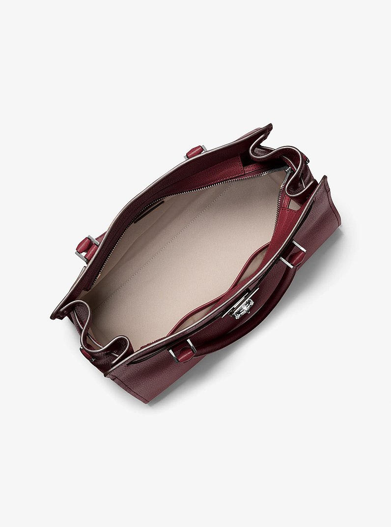 Hamilton Moderne Large Leather Satchel in OXBLOOD | Michael Kors