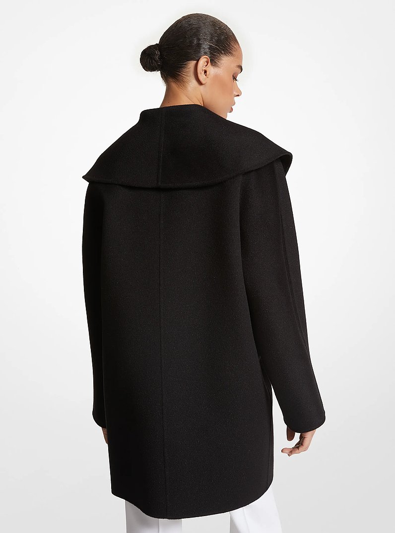 Double Faced Wool Melton Clutch Coat in BLACK | Michael Kors