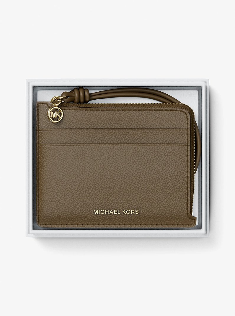 Bolso de pulsera Jet Set peque&ntilde;o de piel granulada con tarjetero in LODEN | Michael Kors