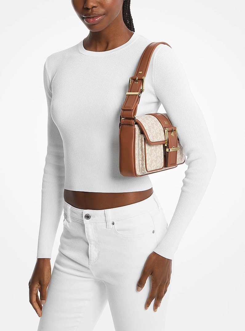 Colby Medium Empire Monogram Shoulder Bag in VANILLA/LUGGAGE