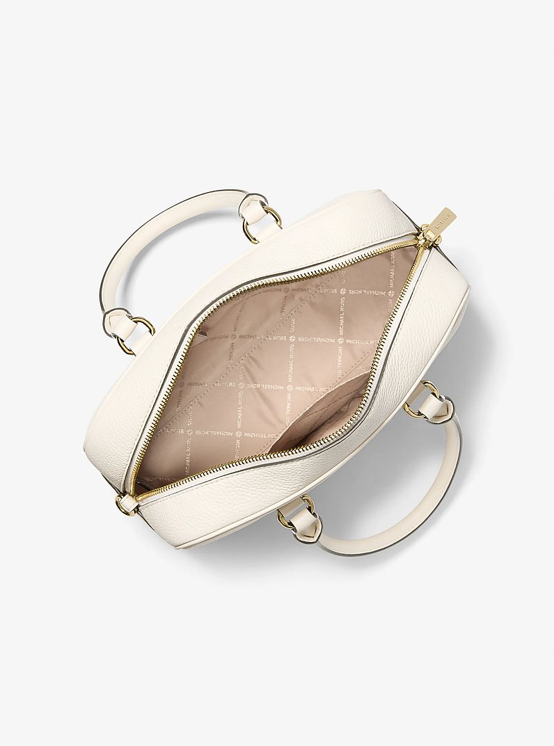 Thompson Pebbled Leather Satchel in LT CREAM | Michael Kors