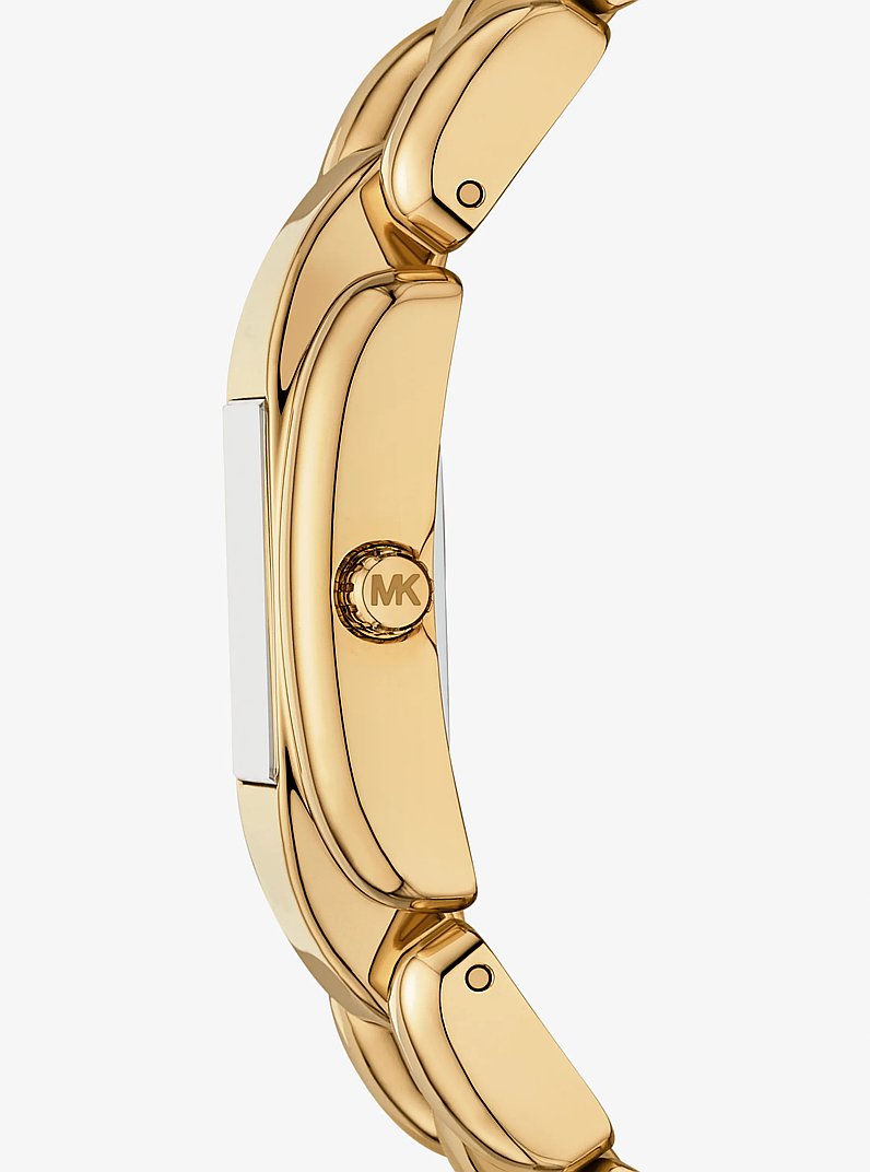 Mini Hally Pav&eacute; Gold-Tone Watch in GOLD | Michael Kors