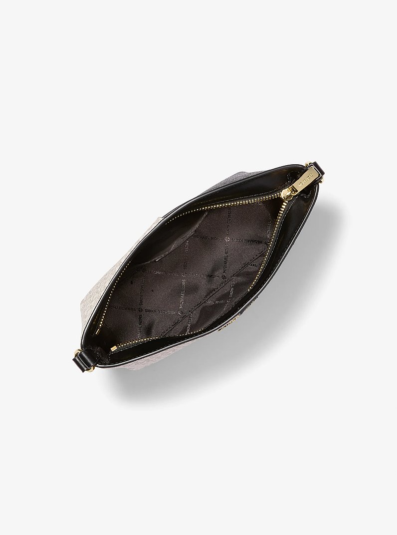 Jet Set Small Two-Tone Logo Crossbody Bag in BLACK COMBO | Michael Kors