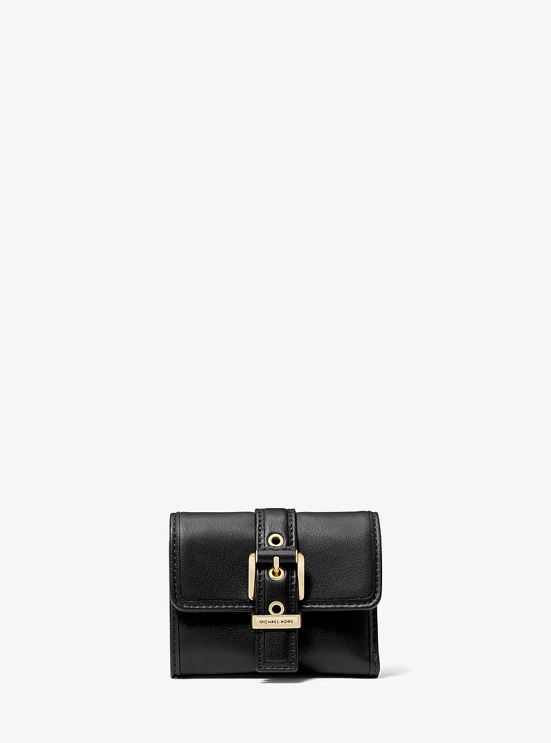 Colby Small Leather Tri-Fold Wallet in BLACK | Michael Kors