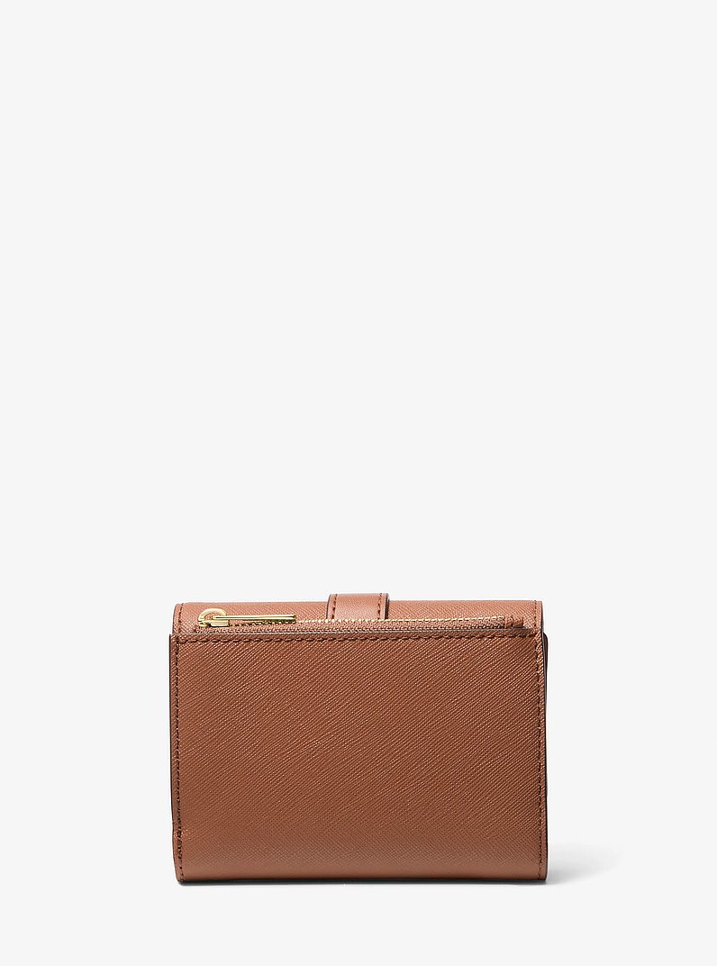 Greenwich Medium Saffiano Leather Trifold Wallet in LUGGAGE | Michael Kors
