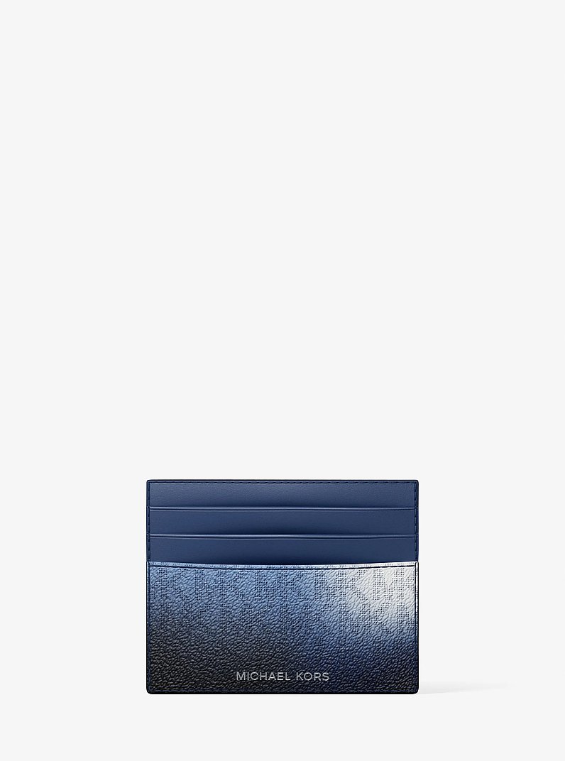 Cooper Ombr&eacute; Signature Logo Card Case in GALAXY BLUE MULTI | Michael Kors