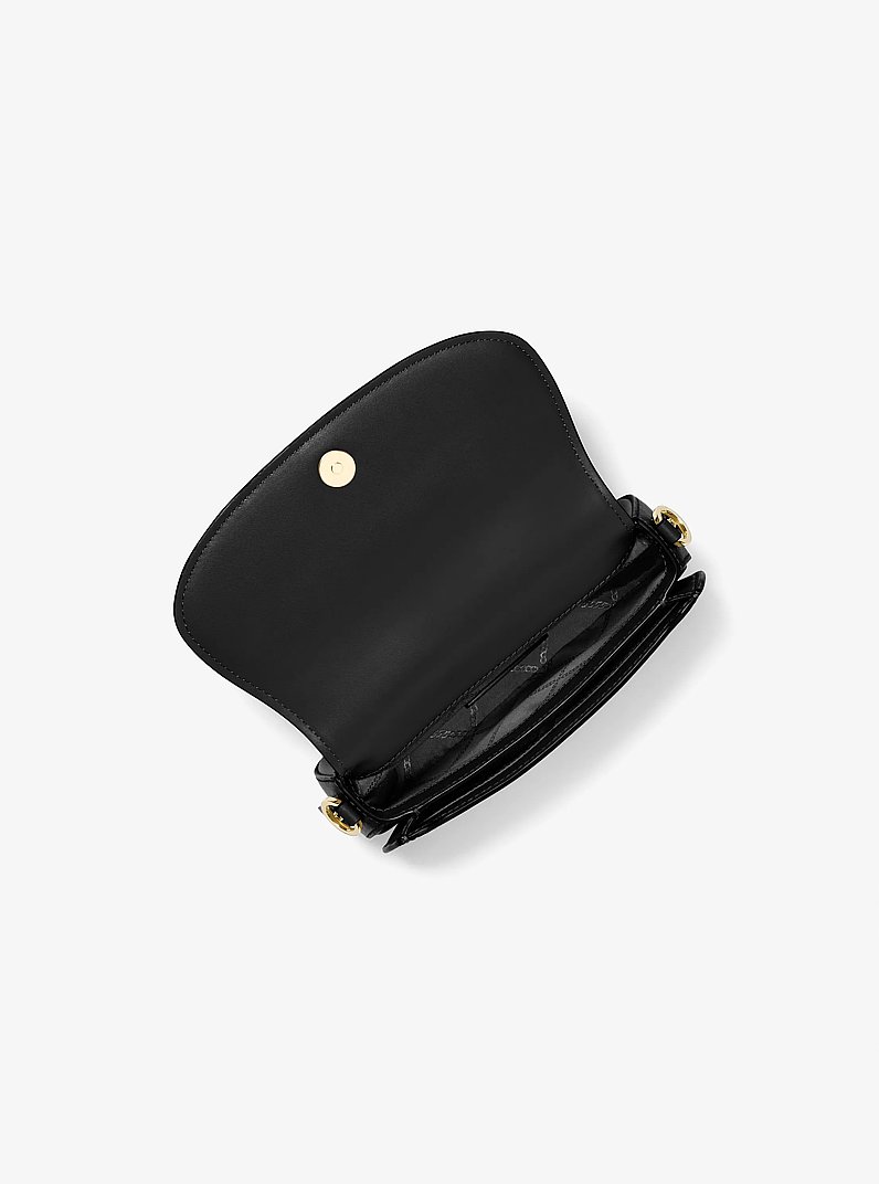 Mila Small Leather Shoulder Bag in BLACK | Michael Kors