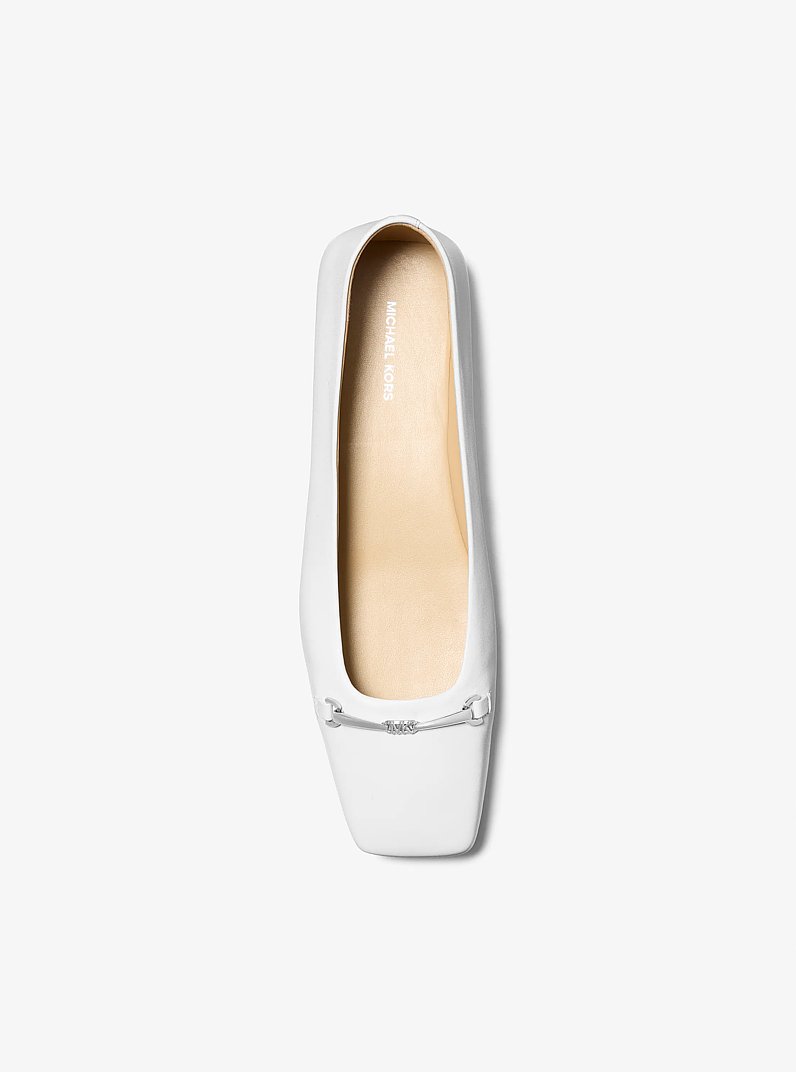 Lena Leather Ballet Flat in OPTIC WHITE | Michael Kors