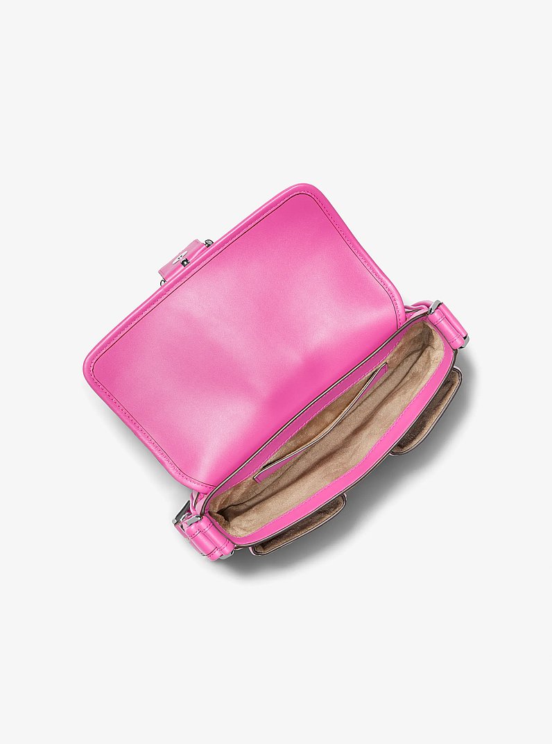 Colby Medium Leather Shoulder Bag in CERISE | Michael Kors