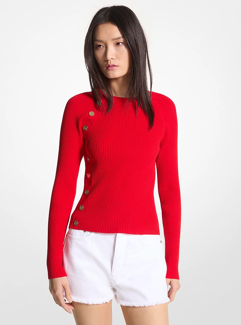 Ribbed Stretch Viscose Sweater