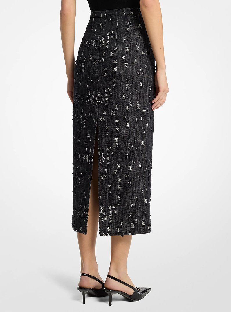 Falda de denim deshilachada in NEGRO | Michael Kors