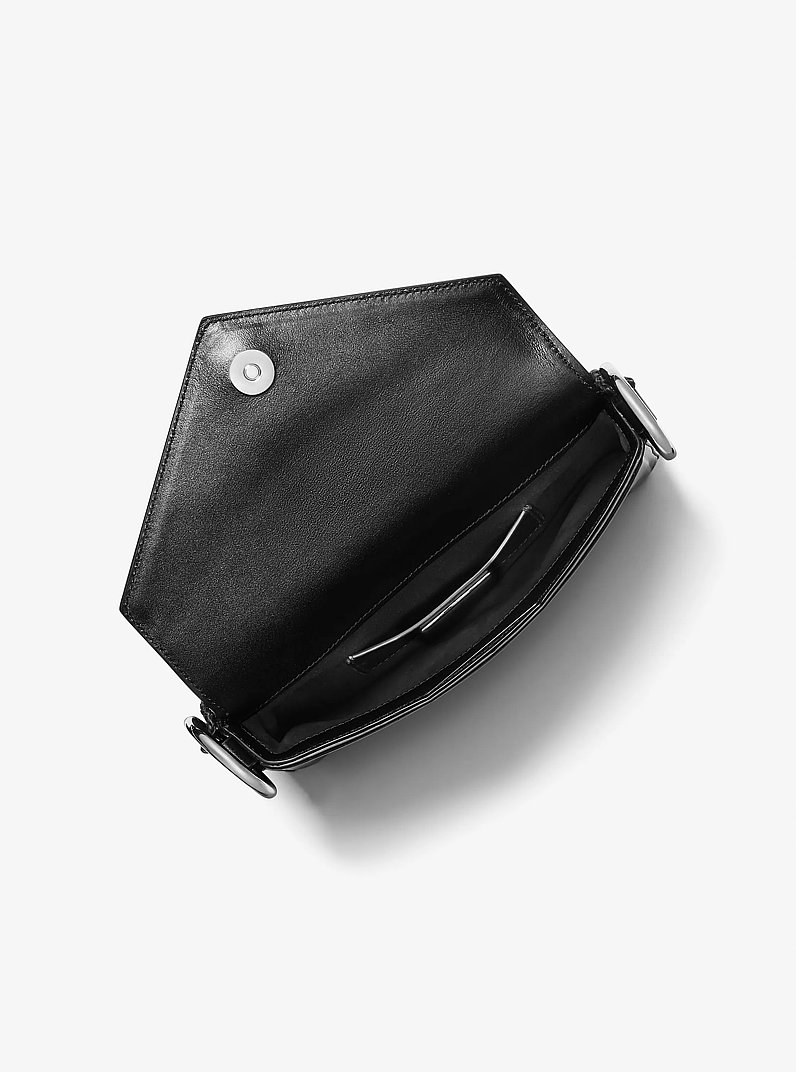 Manhatta Leather Tassel Shoulder Bag in BLACK | Michael Kors