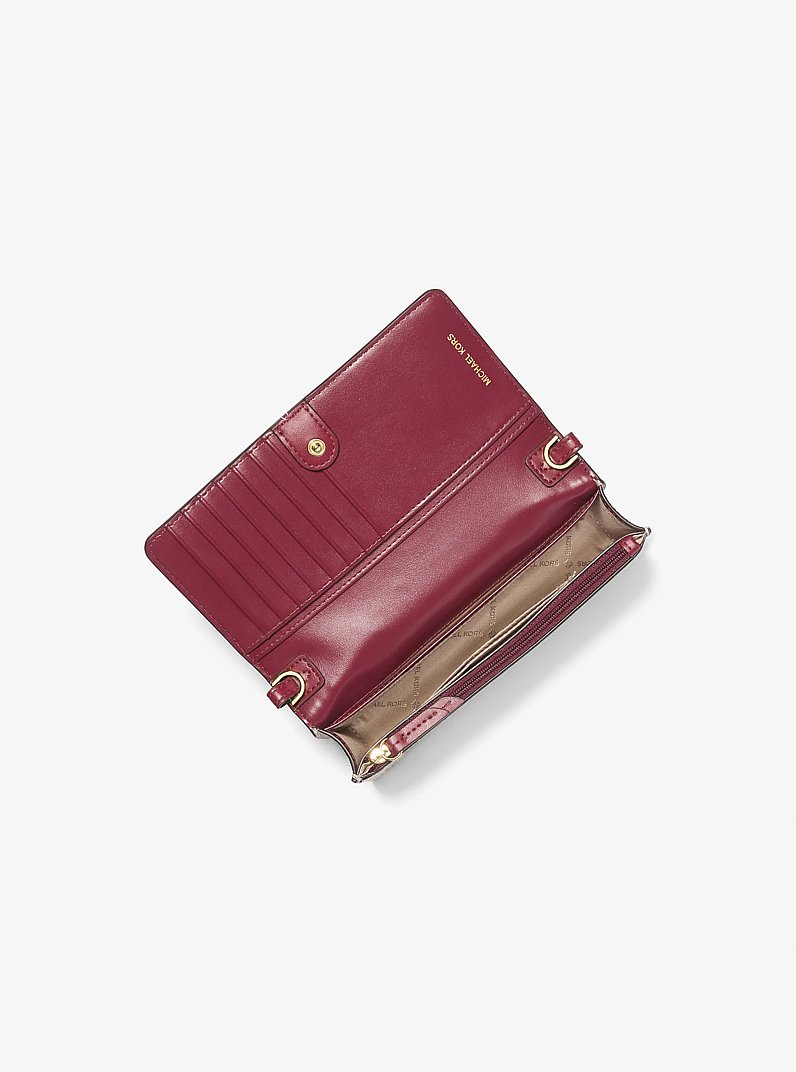 Jet Set Small Two-Tone Logo Smartphone Crossbody Bag in MULBERRY MLT | Michael Kors