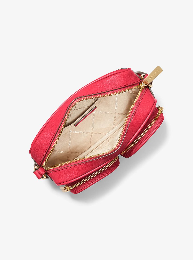 Jet Set Medium Leather Crossbody Bag with Case for Apple Airpods Pro&reg; in BRIGHT RED | Michael Kors