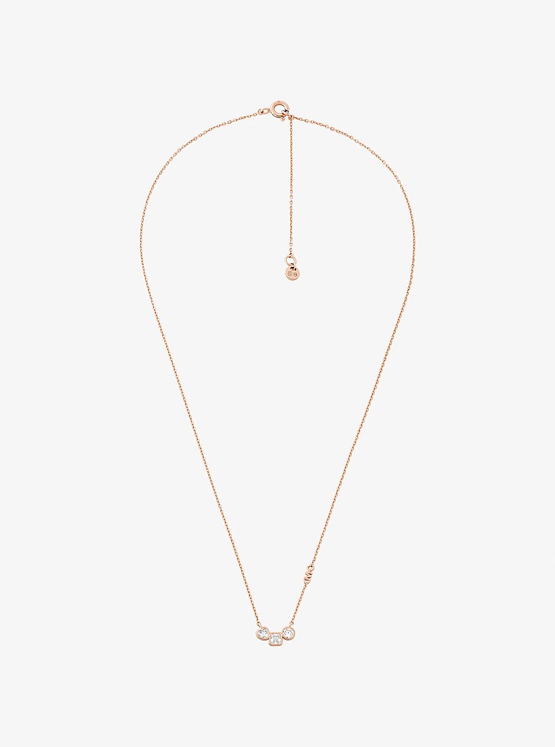 Halskette und Ohrstecker mit Edelmetallbeschichtung und Zirkonia im Set in ROTGOLDTON | Michael Kors