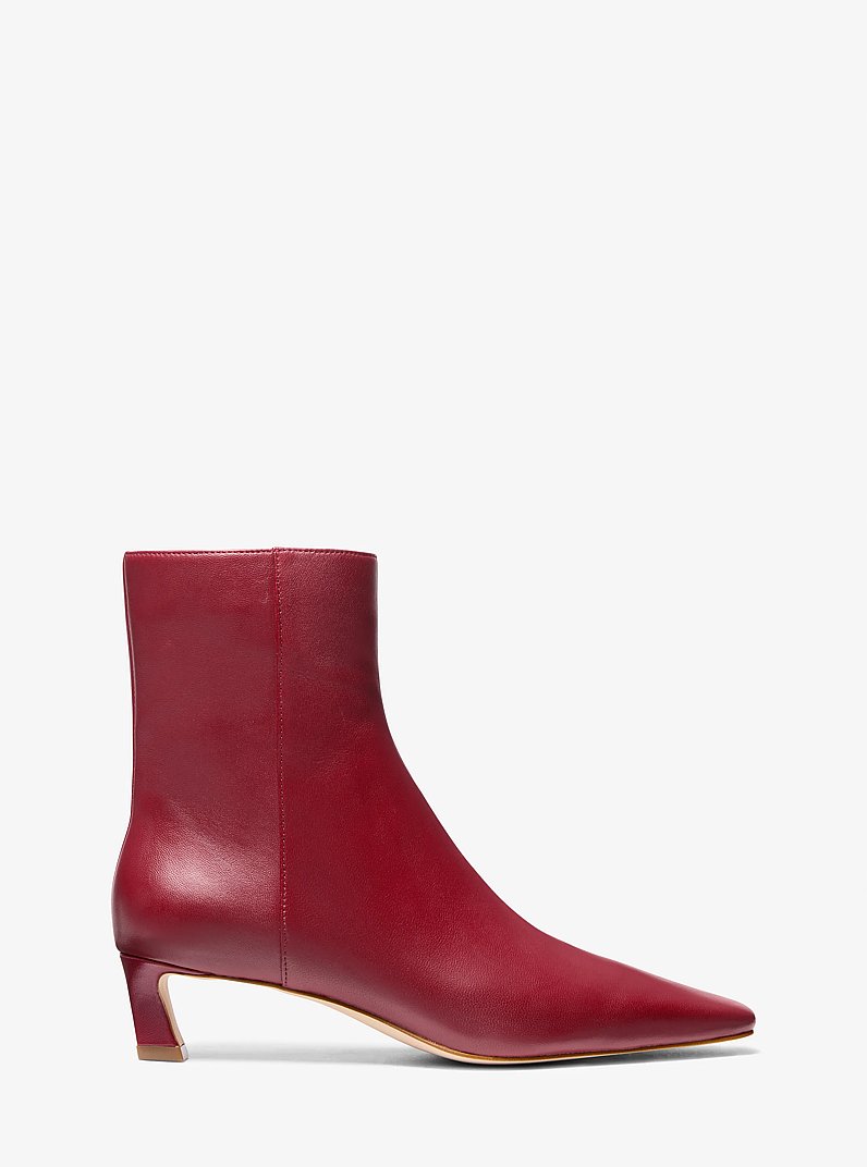 Cosmo Leather Kitten Boot in DEEP RED | Michael Kors