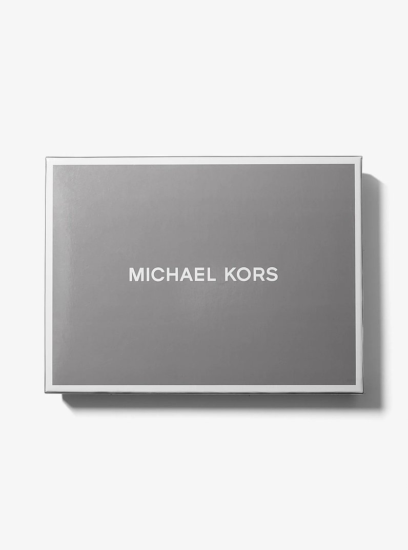 Ribbed Knit Beanie Hat and Scarf Set in BLACK/EGGSHELL | Michael Kors