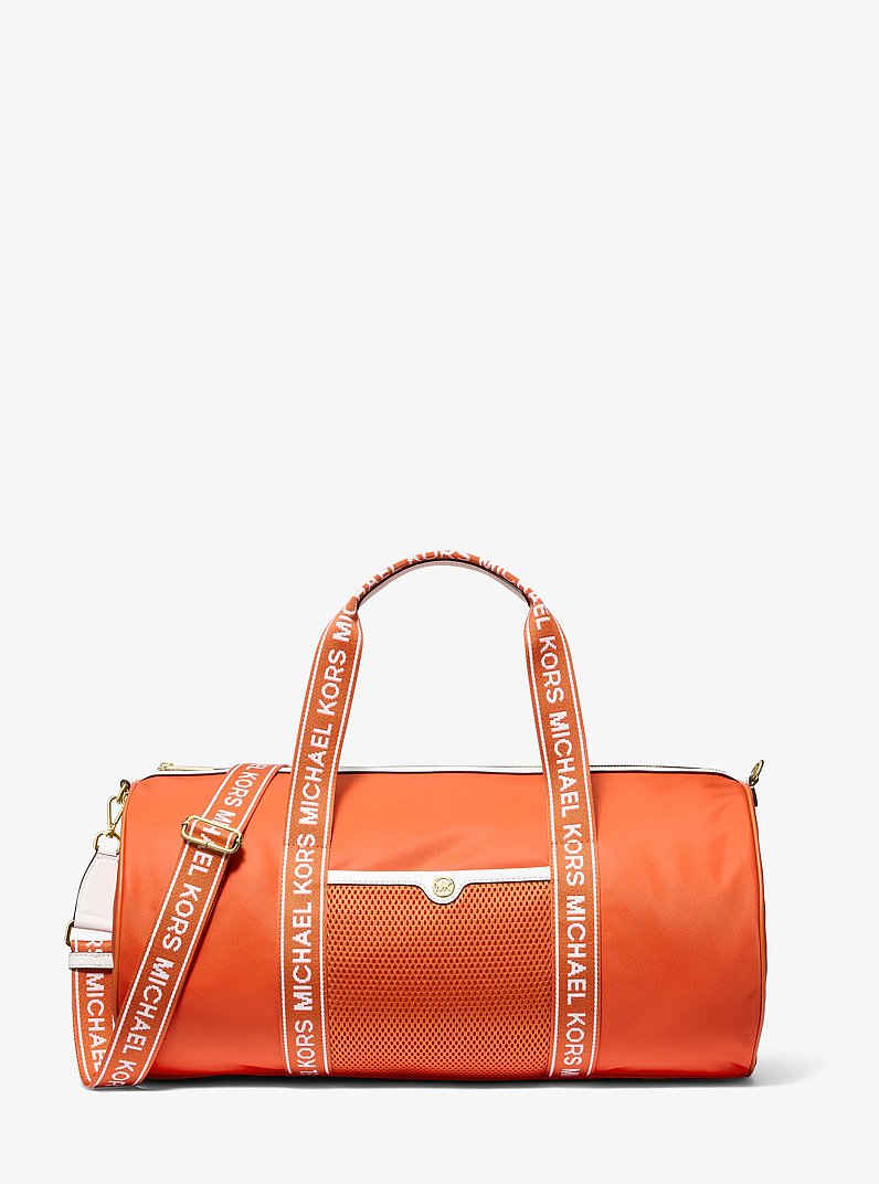 Jet Set Large Logo Tape Nylon Weekender Bag in RED CLAY | Michael Kors