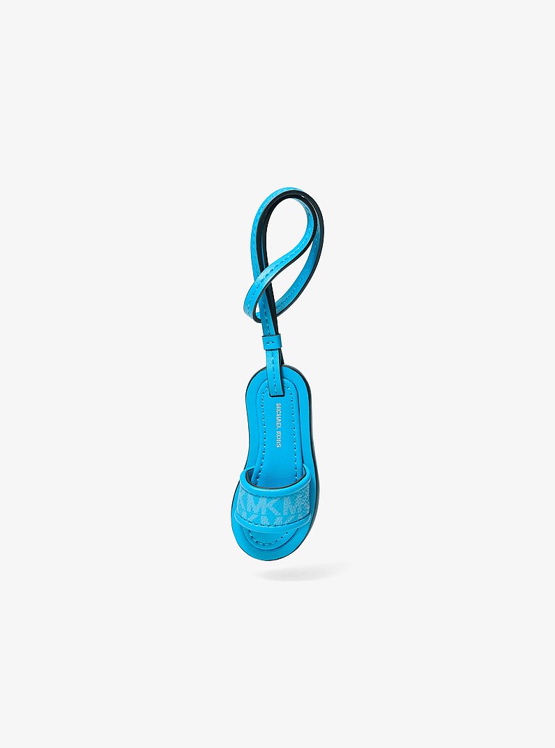 Taschenanh&auml;nger mit Pantolette mit Signature-Logomuster in MILOS-BLAU | Michael Kors