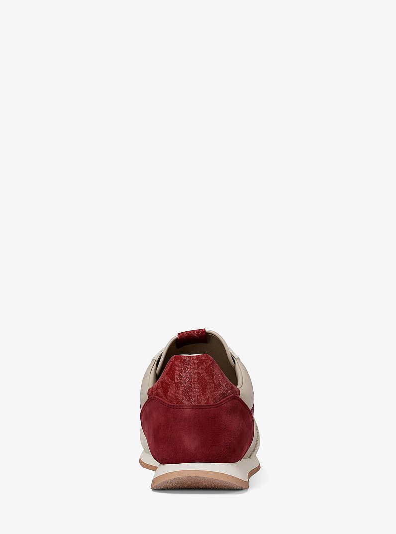 Cindy Mixed-Media Trainer in DEEP RED | Michael Kors