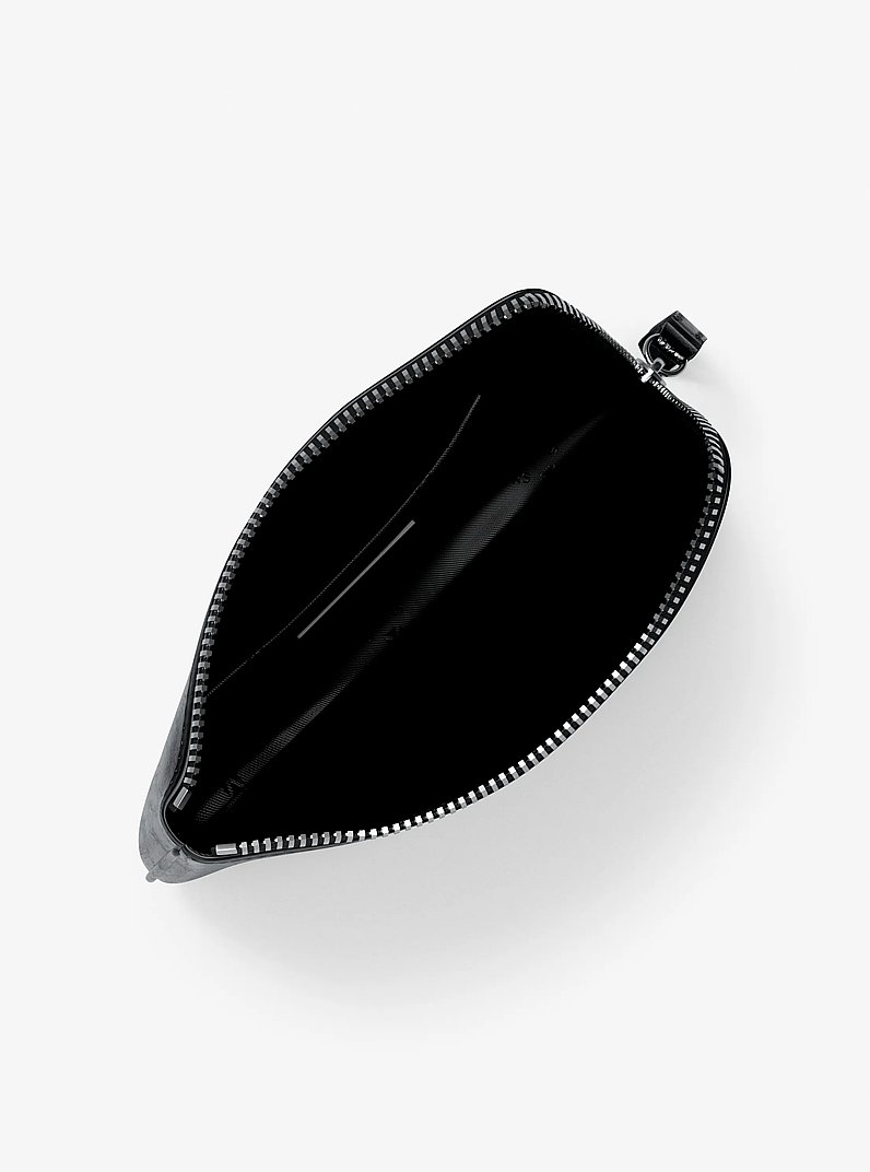 Jet Set Travel Small Crackled Wristlet in BLACK | Michael Kors