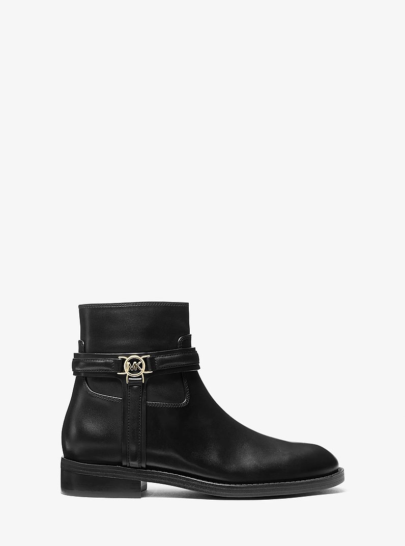 Mindy Leather Boot in BLACK | Michael Kors