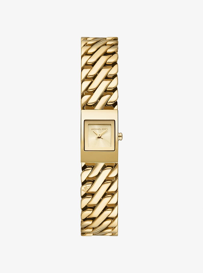 Mini Darrington Gold-Tone Chain-Link Watch in GOLD | Michael Kors