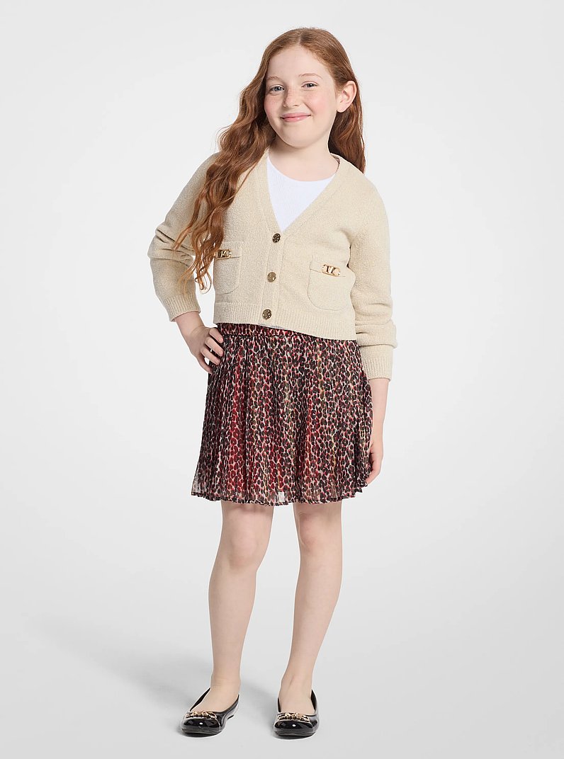 Metallic Leopard Print Skirt in CAMEL/BLACK | Michael Kors