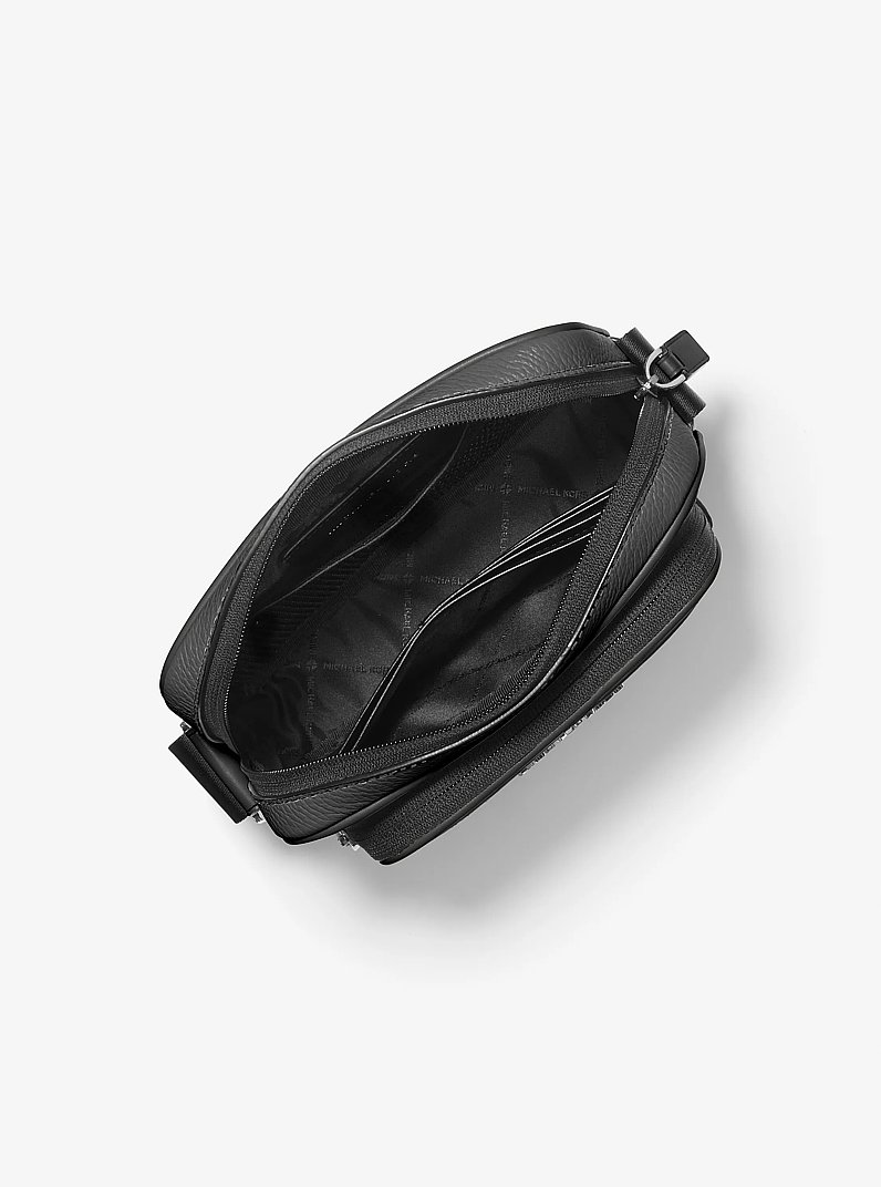 Cooper Pebbled Leather Camera Bag in BLACK | Michael Kors