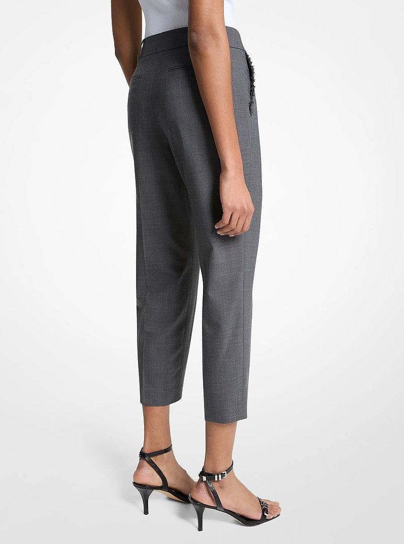 Stretch Wool Cropped Pants in DERBY HEATHER | Michael Kors