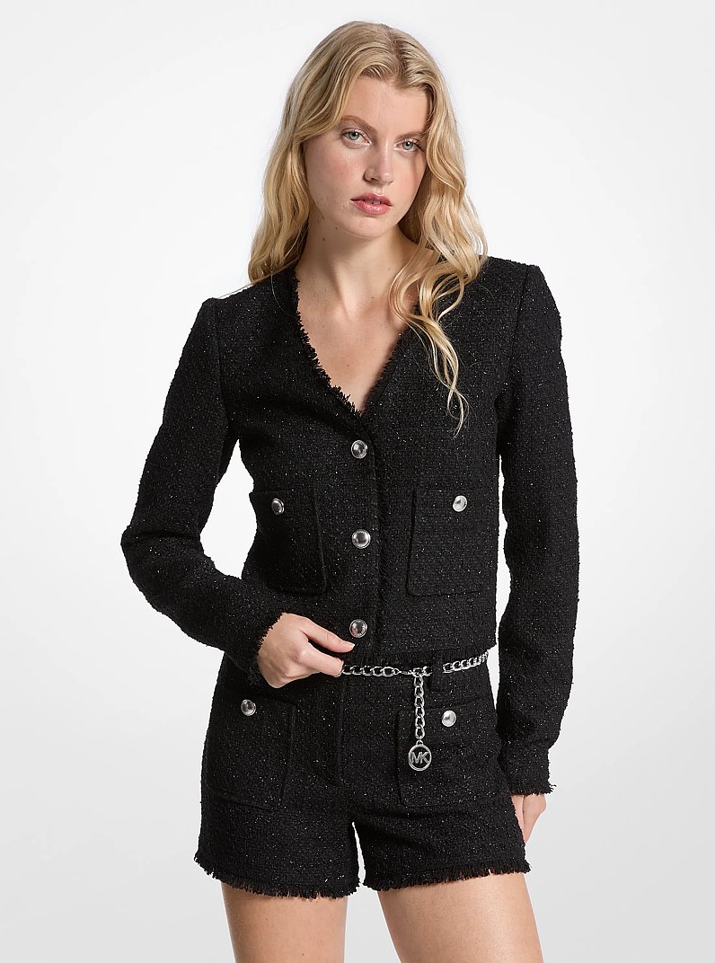 Eyelash Tweed Jacket in BLACK | Michael Kors
