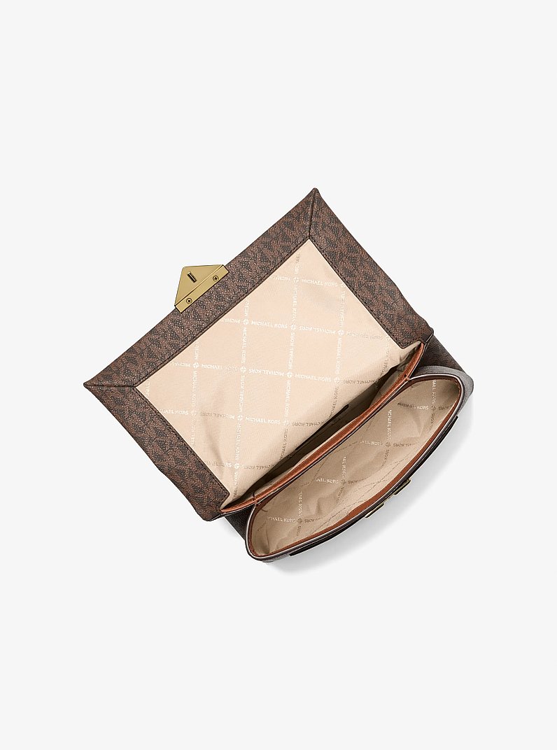 Cece Medium Logo Shoulder Bag in BROWN | Michael Kors