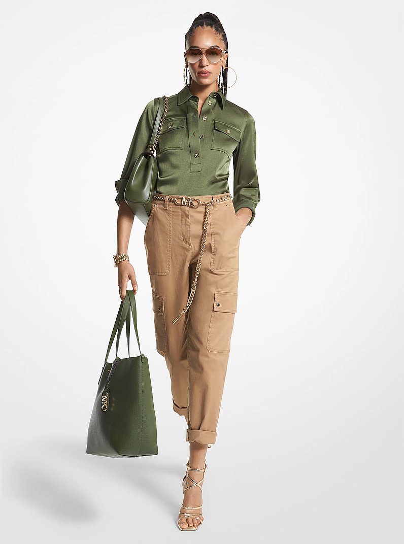 Satin Shirt in JADE | Michael Kors