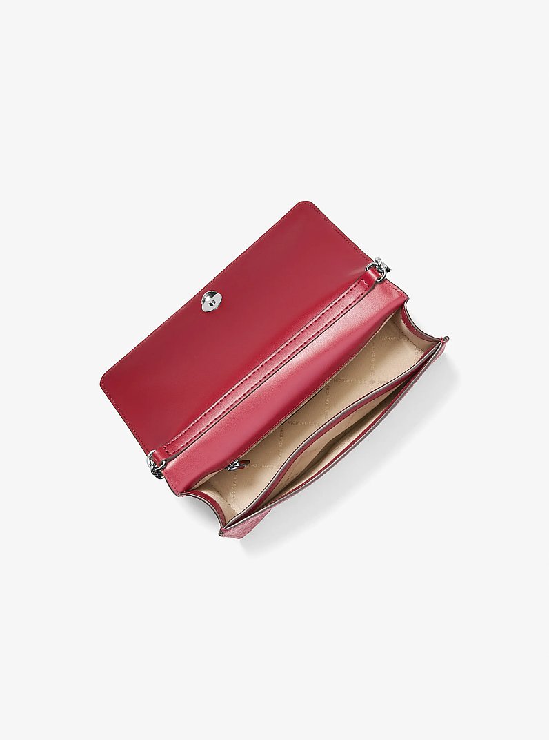 Jet Set Signature Logo Crossbody Bag in DK RASPBERRY | Michael Kors