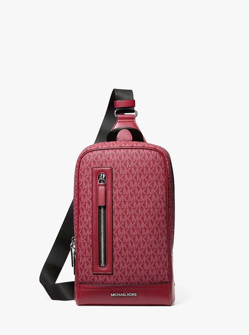 Cooper Signature Logo Sling Pack in CHERRY | Michael Kors