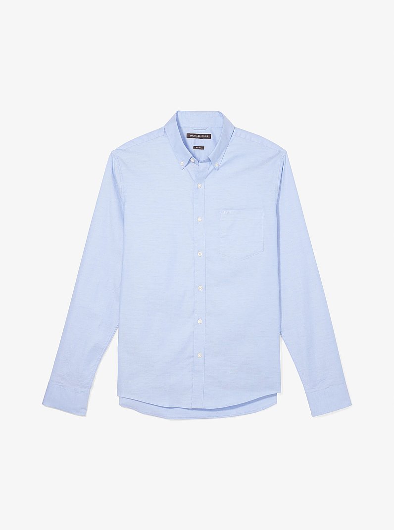 Camisa Oxford de algod&oacute;n el&aacute;stico in AZUL N&Aacute;UTICO | Michael Kors