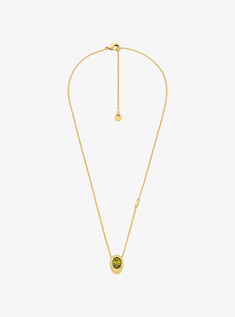 Cubic Zirconia Pendant Necklace in GOLD/PERIDOT | Michael Kors