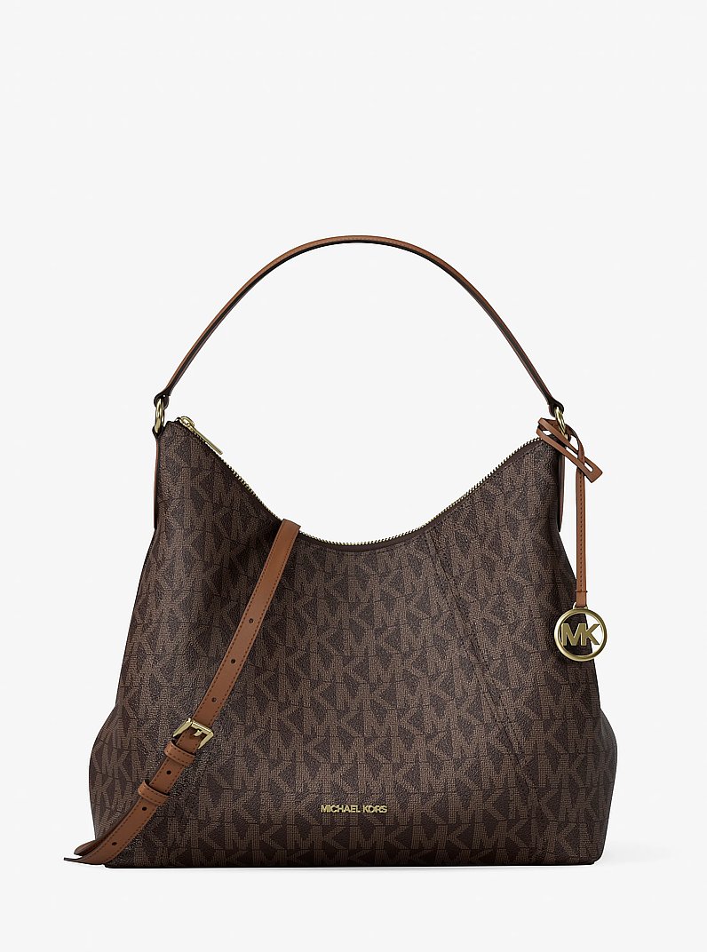 Sienna Large Signature Logo Convertible Shoulder Bag in BROWN/LUGGAGE | Michael Kors