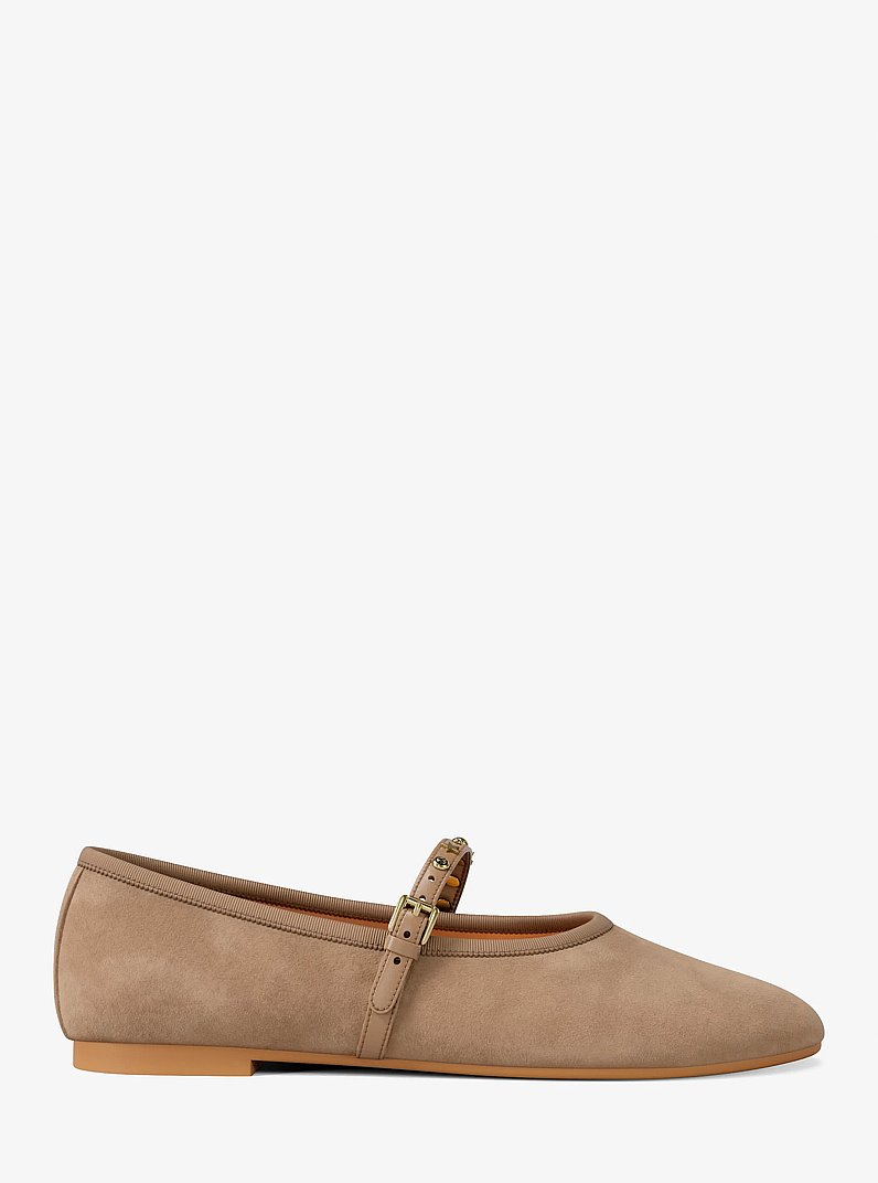 Bailarina Phoebe de piel con adornos in CAMEL | Michael Kors