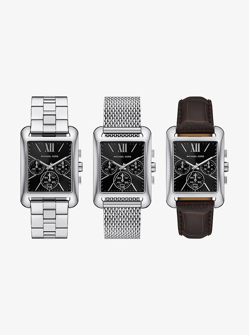 Monroe Silver-Tone Watch Strap Set in SILVER | Michael Kors