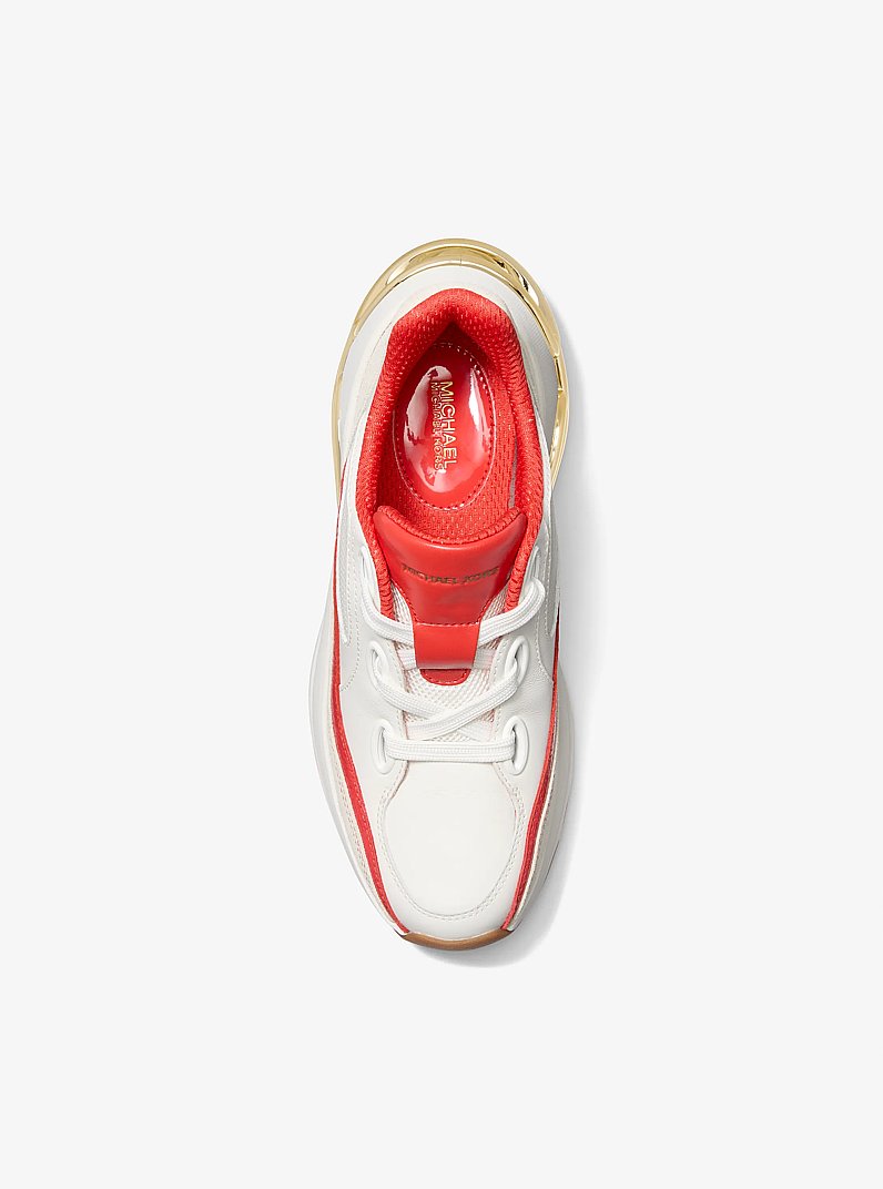 Toni Mixed-Media Trainer in BURNT SIENNA | Michael Kors