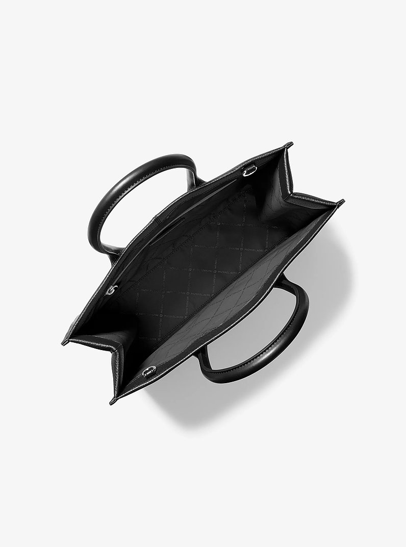 Mirella Medium Pebbled Leather Tote Bag in BLACK | Michael Kors