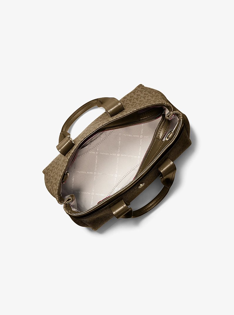 Borsa a mano Foster extra-small con stampa logo in LODEN | Michael Kors