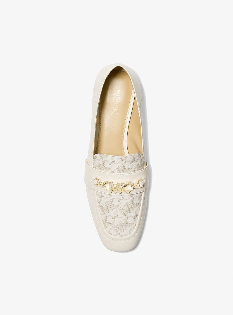 Tiffanie Leather and Empire Signature Logo Mule in VAINILLA | Michael Kors